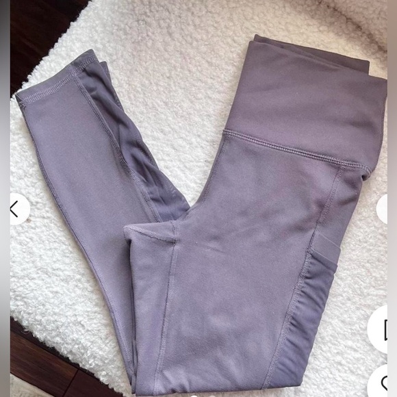 Fabletics mesh side grey/purple full length workout leggings women’s size XS - Picture 1 of 7